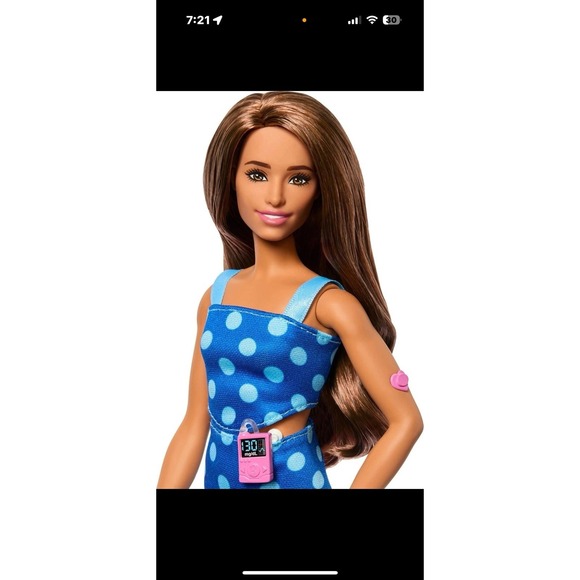*IN HAND* Barbie Fashionistas Doll with Type 1 Diabetes 2025 Doll #242 Polka Dot - Picture 3 of 5